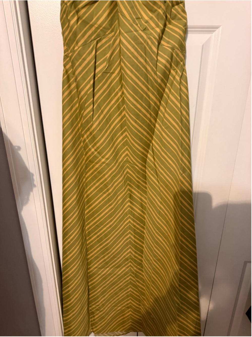 Women's o.p.t Noelle Cotton Dress Green Striped Halter Maxi Dress Size S - Picture 7 of 9
